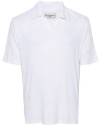Officine Generale - Slub Linen Polo Shirt - Lyst