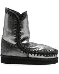 Mou - Stivali Eskimo 18 Con Bordo All'Uncinetto - Lyst