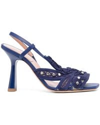 Alberta Ferretti - 100Mm Stud-Embellished Sandals - Lyst