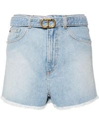 Twinset - Pantalones Vaqueros Cortos Con Cinturón - Lyst