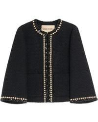 Valentino Garavani - Canestrello-Tweed Embroidered Jacket - Lyst