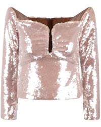 Self-Portrait - Sequinned Blouse - Lyst