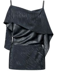 MM6 by Maison Margiela - Ruffled Open Back Top - Lyst