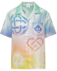 CASABLANCA - Cuban-Collar Printed Shirt - Lyst