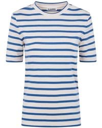 Jil Sander - Striped Crew-Neck T-Shirt - Lyst