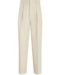 ZEGNA - Pleated Wool Trousers - Lyst