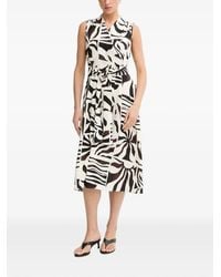 Joseph Ribkoff - Abstract-Print Belted Wrap Midi Dress - Lyst