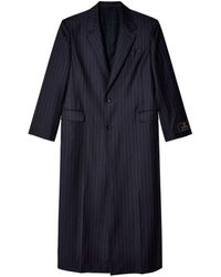 Doublet - Cappotto lungo monopetto a righe - Lyst