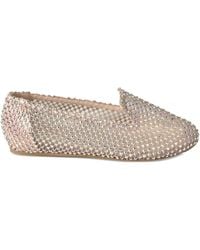 Le Silla - Gilda Crystal-Embellished Mesh Ballet Flats - Lyst
