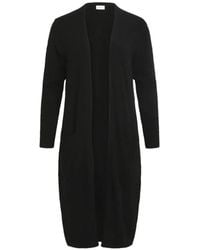 Vila - Open-Front Longline Cardigan - Lyst