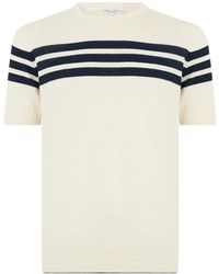 Roberto Collina - Pull Rayé À Manches Courtes - Lyst
