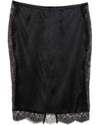 Tom Ford - Lace-Trimmed Satin Skirt - Lyst