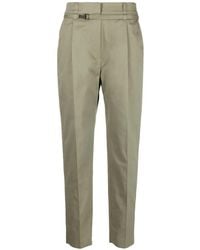 Brunello Cucinelli - Belted-Waist Tapered Trousers - Lyst