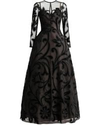 Gemy Maalouf - Robe Longue À Fleurs Brodées - Lyst