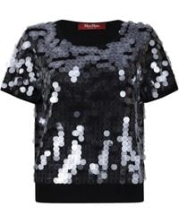 Max Mara - Sequin-Embellished Short-Sleeve T-Shirt - Lyst