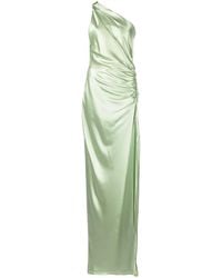 Michelle Mason - Gathered-Detail One-Shoulder Silk Gown - Lyst