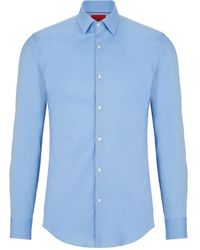 HUGO - Chemise En Coton À Manches Longues - Lyst