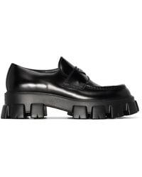Prada - Monolith Leather Loafers - Lyst