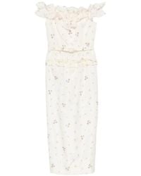 Alessandra Rich - Floral-Print Ruffled Dress - Lyst