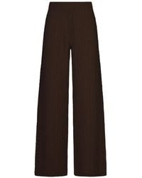 Agnona - Cable-Knit Wide-Leg Trousers - Lyst