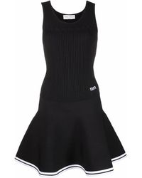 Sonia Rykiel - Pointelle Knit Fluted-Skirt Mini Dress - Lyst