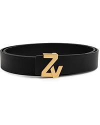 Zadig & Voltaire - Logo-Buckle Leather Belt - Lyst