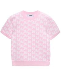MSGM - Gemustertes T-Shirt - Lyst