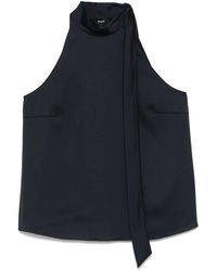 Theory - Textured-Satin Halter Top - Lyst