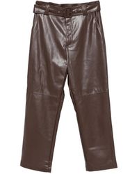Twinset - Belted Faux-Leather Trousers - Lyst
