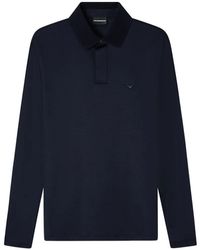 Emporio Armani - Long-Sleeve Polo Shirt - Lyst