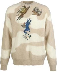 Valentino Garavani - Long-Sleeve Patterned Crew-Neck Jumper - Lyst