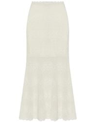 Self-Portrait - Crochet-Knit Scalloped-Edge Maxi Skirt - Lyst