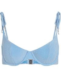 KARL LAGERFELD - Signature Lurex Underwire Bikini Top - Lyst