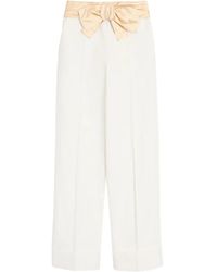 Valentino Garavani - Diagonal Cotton Linen Pants - Lyst