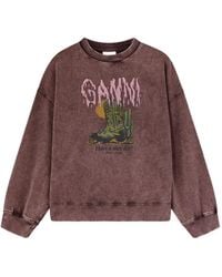 Ganni - Graphic-Print Sweatshirt - Lyst