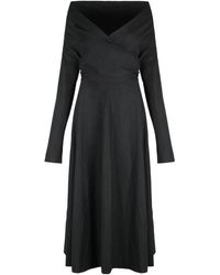 Alberta Ferretti - Robe En Laine Stretch À Design Drapé - Lyst