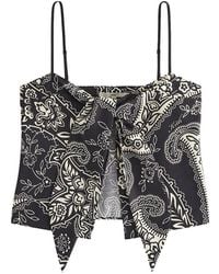Kith - Mouwloze Top Met Paisley-Print En Strik - Lyst