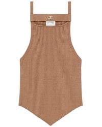 Courreges - Rib-Knit Asymmetric Tank Top - Lyst