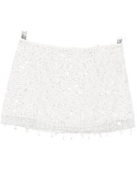 Asta Resort - Yasmin Bead-Embellished Mini Skirt - Lyst