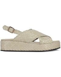 LA ROSE - Woven Crossover Platform Sandals - Lyst