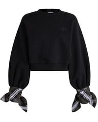 Patou - Cropped Tie-Sleeve Sweatshirt - Lyst