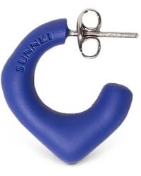 Sunnei - Logo-Embossed Half-Hoop Earring - Lyst
