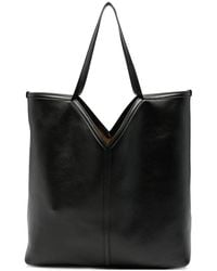 Saint Laurent - V-Cut Leather Tote Bag - Lyst