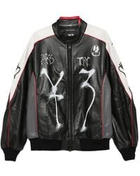 Y-3 - Veste En Cuir À Imprimé Graffiti Chito - Lyst