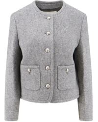 DUNST - Button-Up Collarless Tweed Jacket - Lyst