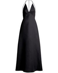 Alberta Ferretti - V-Neck Backless Maxi Dress - Lyst