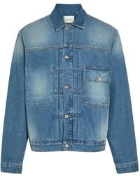 Forét - Hazy Pleated Chest-Pocket Denim Jacket - Lyst