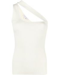 Patrizia Pepe - One-shoulder Ribbed Tank Top - Lyst