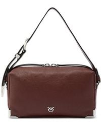 Pinko - Logo-Plaque Leather Shoulder Bag - Lyst