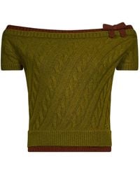 ShuShu/Tong - Cable-Knit Off-Shoulder Top - Lyst